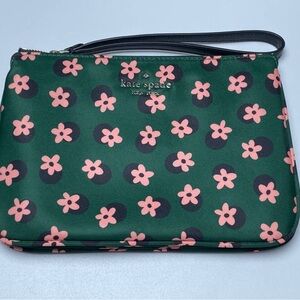 Kate Spade Black and Pink Floral Wristlet